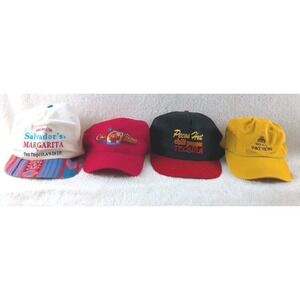 Lot of 4 Tequila Promo Hats Patron Cinco Blanos Margarita Chili Pepper Caps